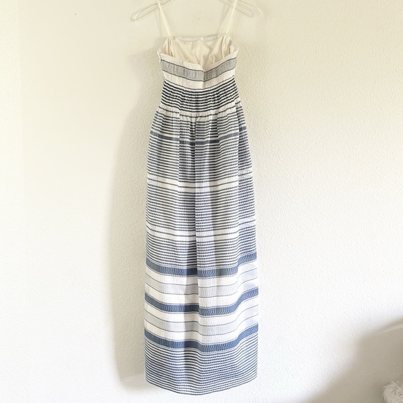 Lafayette 148 Stripe Crinkle Strapless Dress - Picture 3 of 12